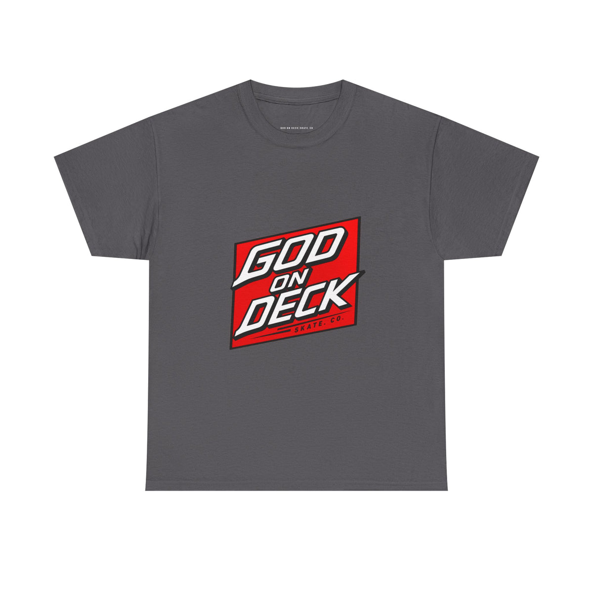 Red God On Deck Skate. Co Logo t-shirt