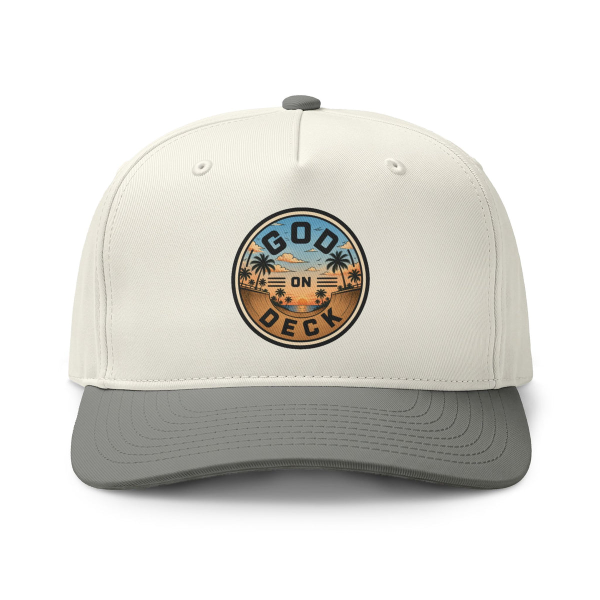Palm Tree Sunset Two-Tone Trucker Hat