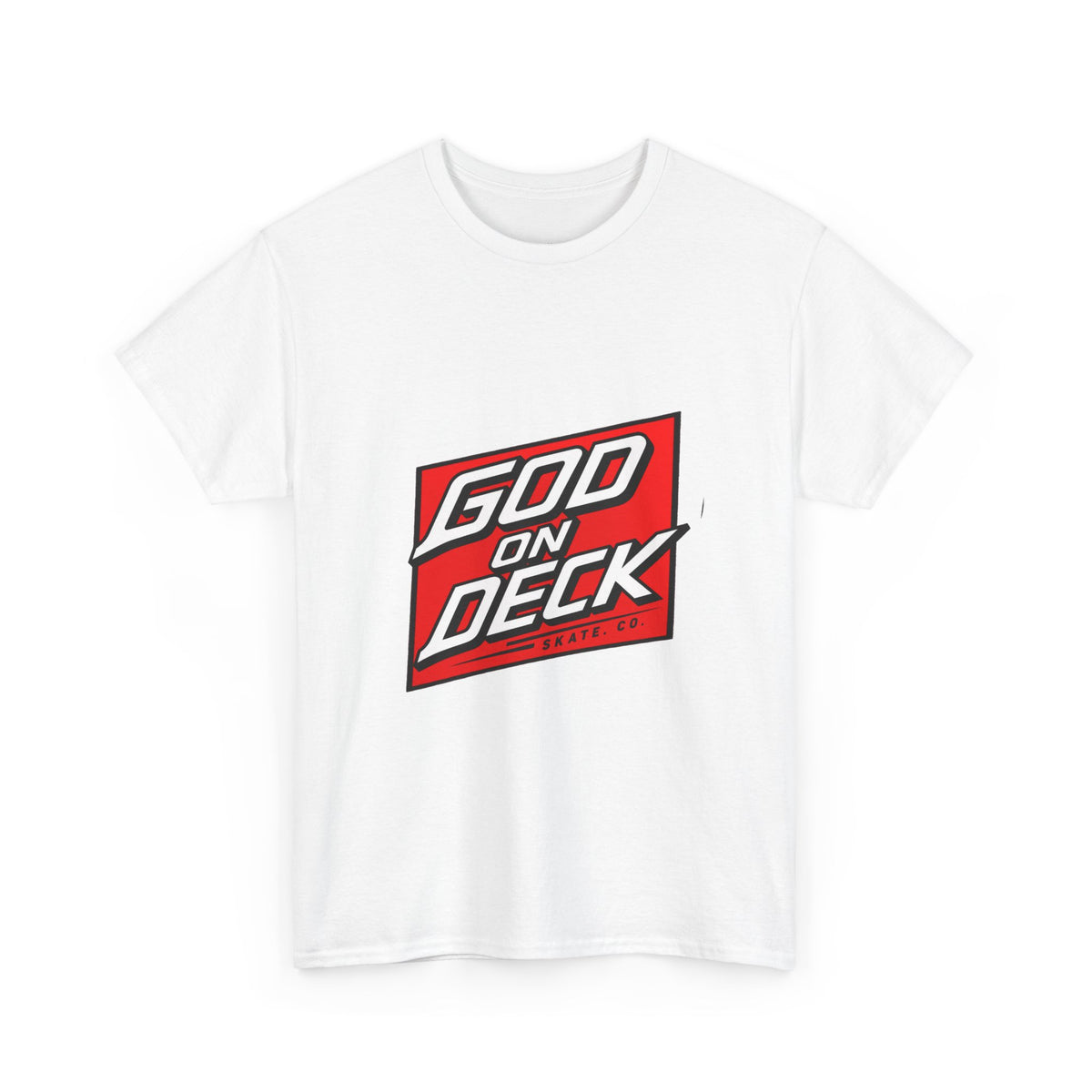 Red God On Deck Skate. Co Logo t-shirt