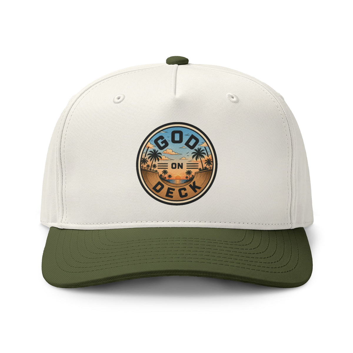 Palm Tree Sunset Two-Tone Trucker Hat