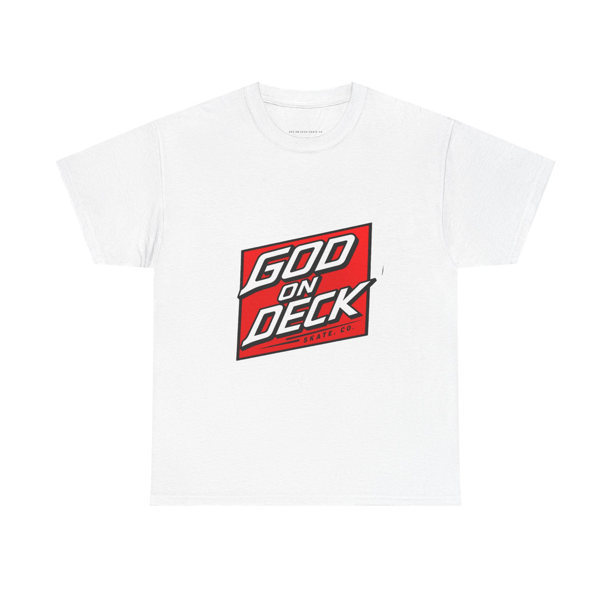 Red God On Deck Skate. Co Logo t-shirt