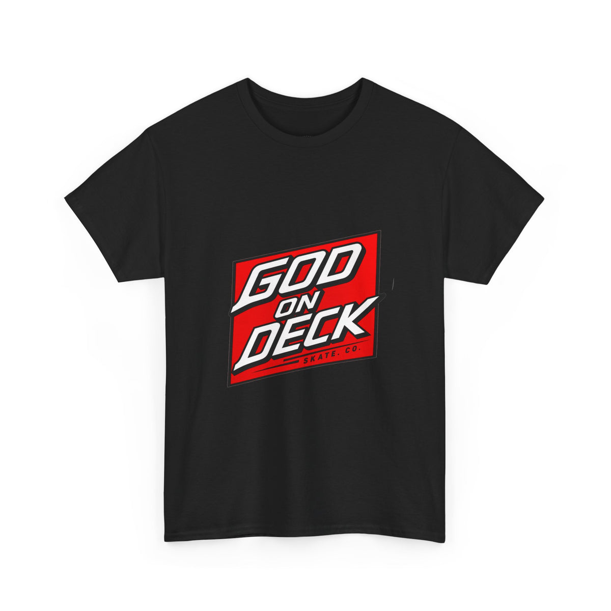 Red God On Deck Skate. Co Logo t-shirt