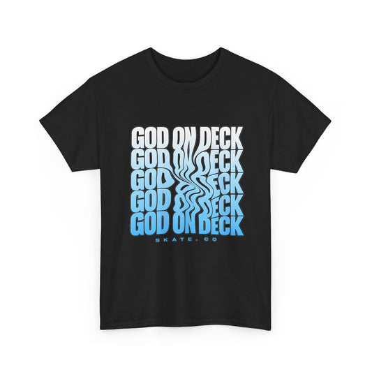 Smeared Graphic God On Deck T-shirt