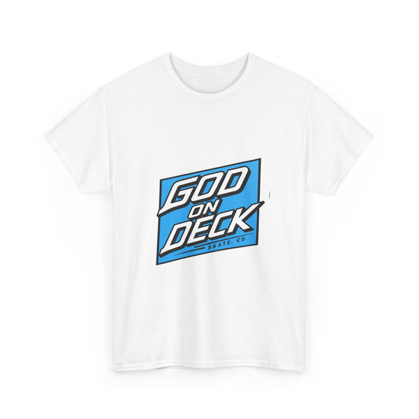 Blue God On Deck Skate. Co Logo t-shirt