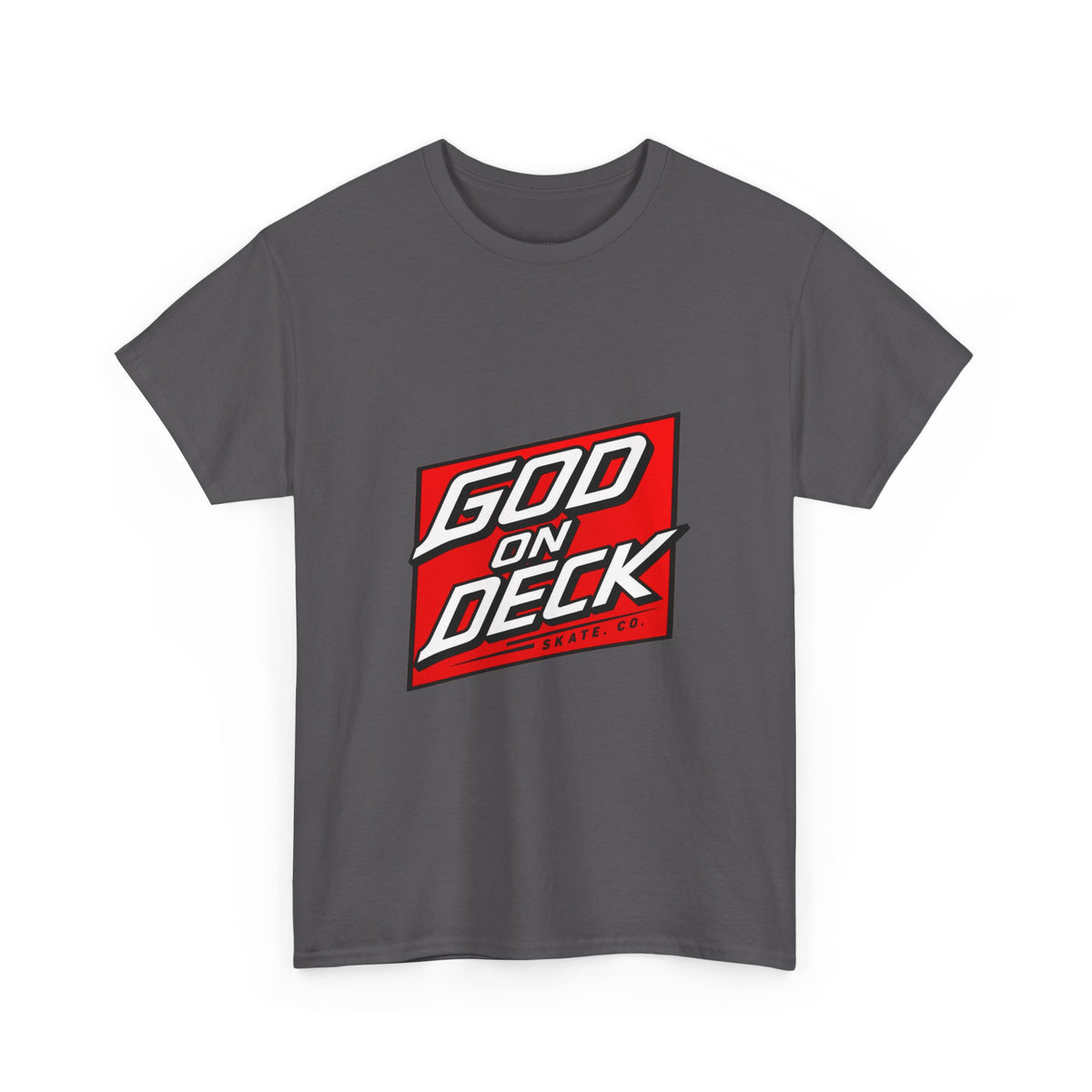 Red God On Deck Skate. Co Logo t-shirt